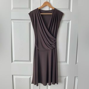Ballet core Wrap Dress in Chocolate Brown